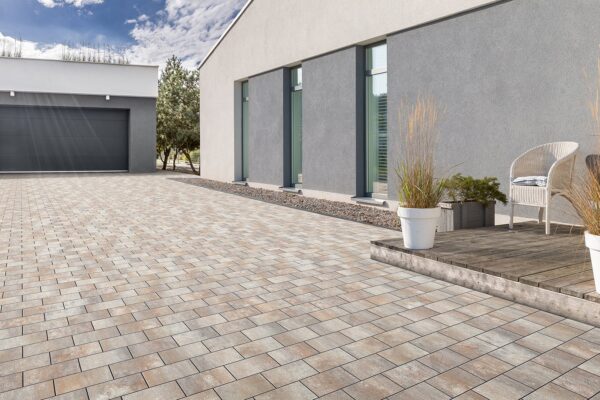 Green,And,Grey,Backyard,Of,Modern,Suburban,House Beton tegel Eliton Aqua