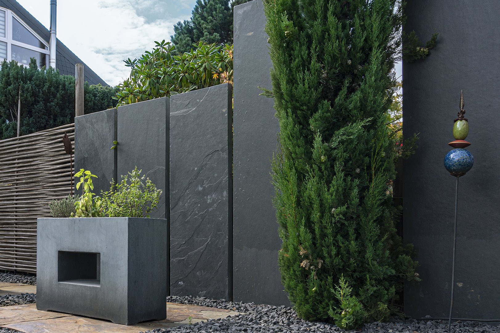 Wandstele Black Slate Anwendung